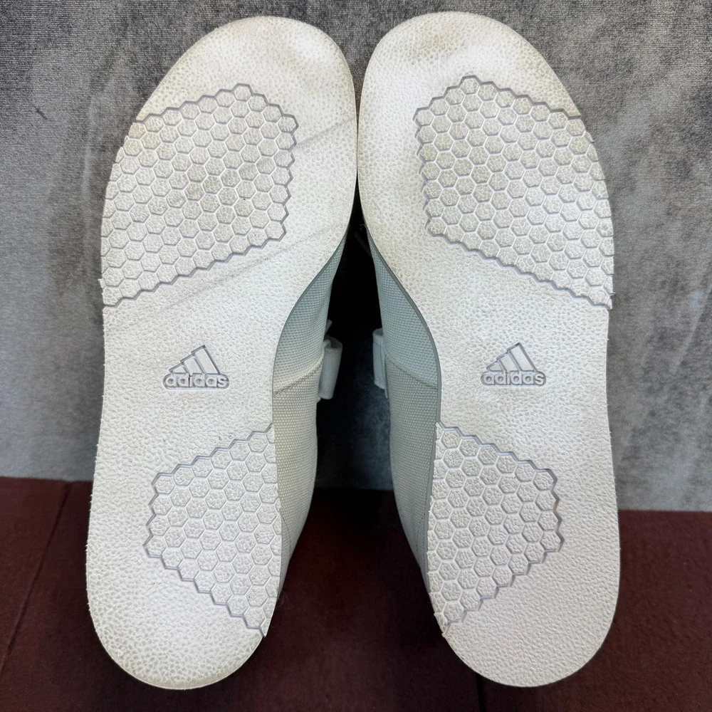 Adidas Powerlift 5 Mens White Athletic Weightlifting Shoes Size 8 Gym Training